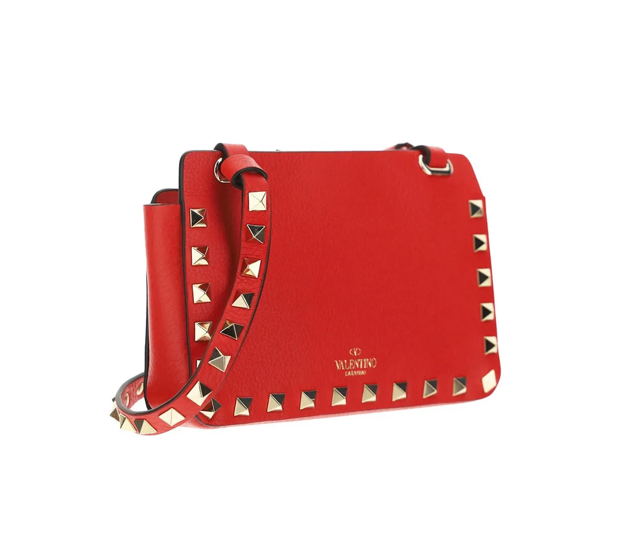 Valentino Garavani Rockstud Logo Detailed Shoulder Bag