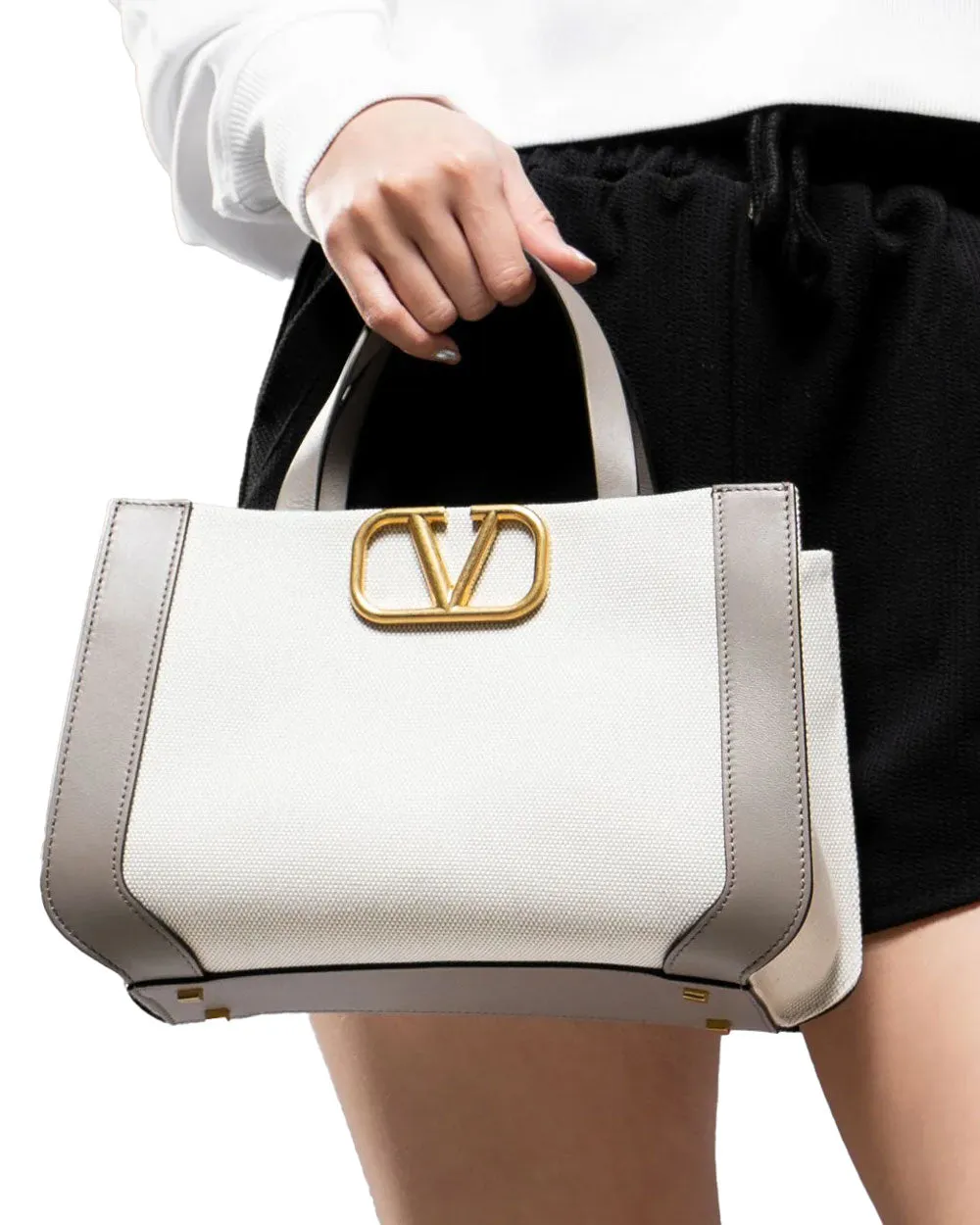 Vlogo Signature Small Tote in Moon Taupe