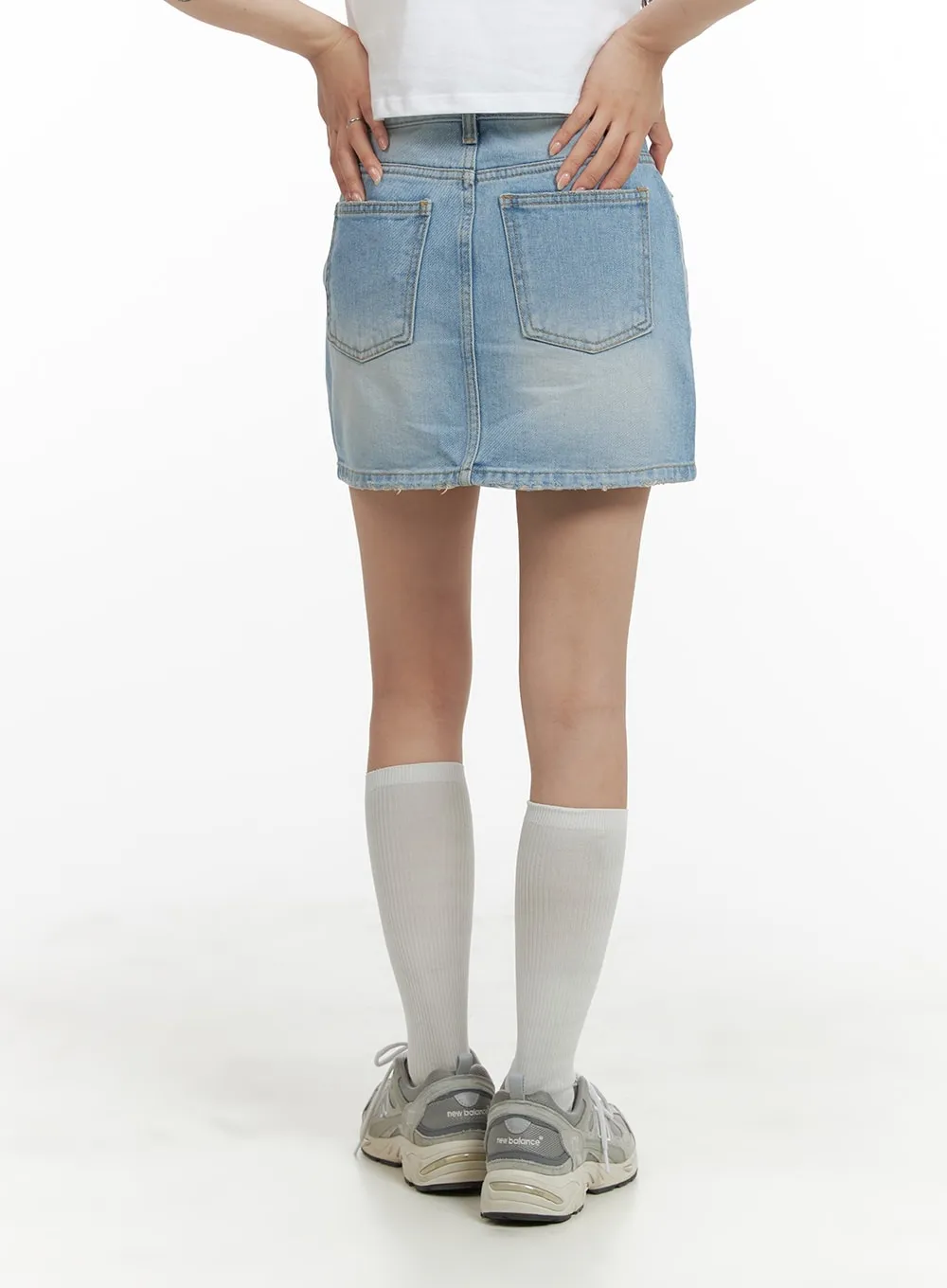 Washed Denim Mini Skirt CM426