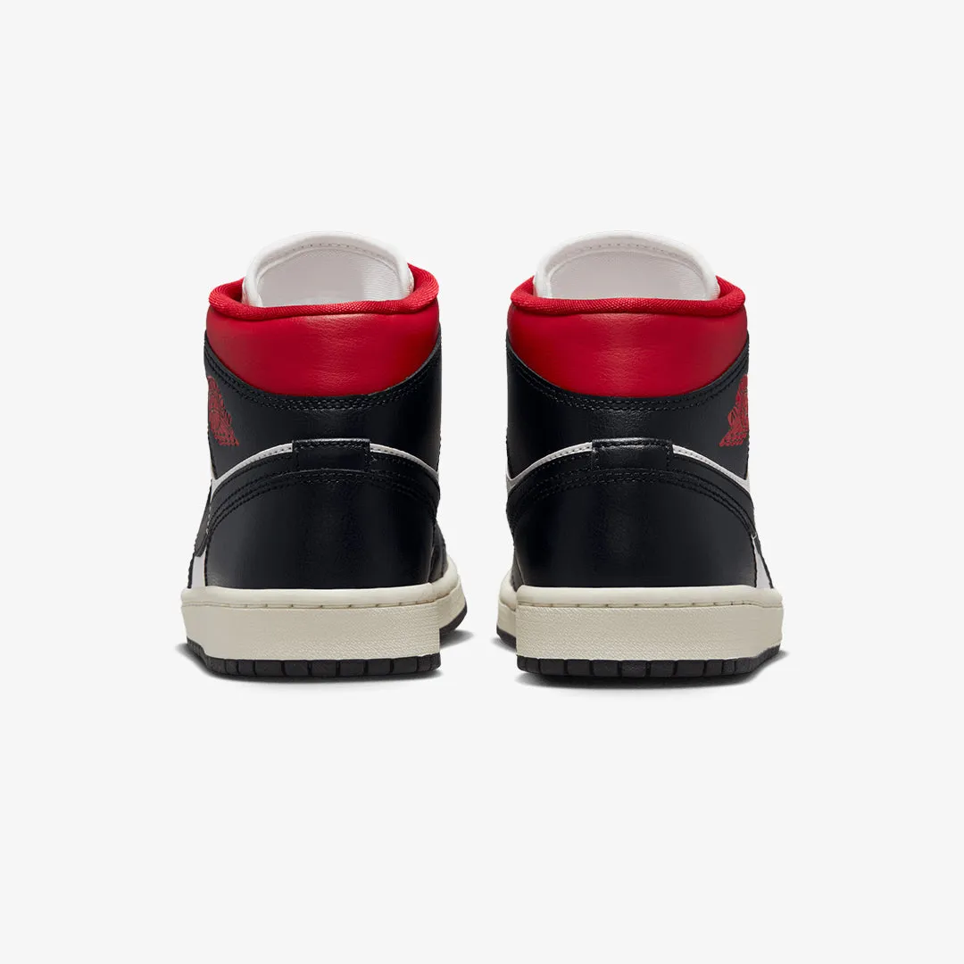 WMN'S AIR JORDAN 1 MID 'BLACK/GYM RED-SAIL'