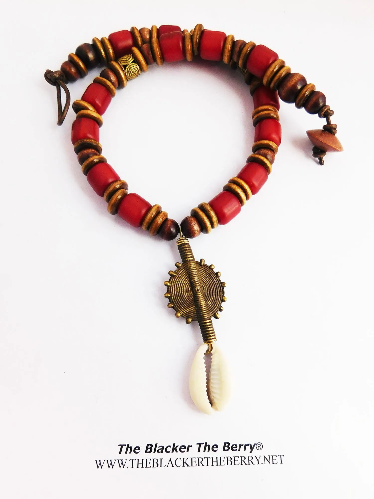 Women African Necklaces Red Beaded Jewelry Ethnic The Blacker The Berry