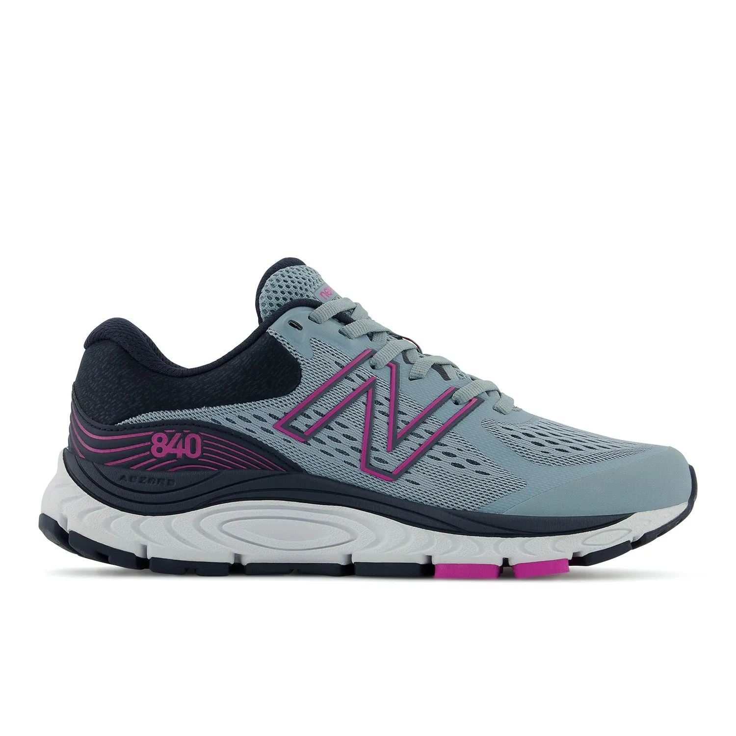 Women's New Balance Fresh Foam 840v5, Cyclone/Eclipse/Magenta Pop, 7 B Medium