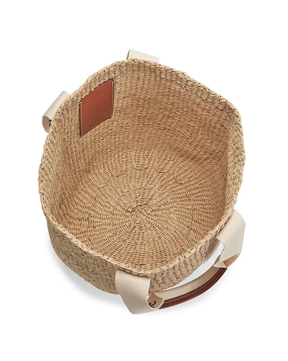 Woody Straw Woven Tote in White